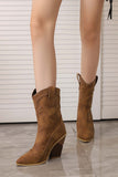IFOMT New Fashion Spring Outfit Pointed Toe Western Mid-Calf Boots
