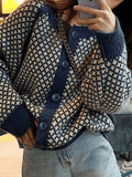 Ifomt Button Front Jacquard Knit Cardigan 0131