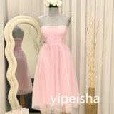 Ifomt CustomizedChinese Style Net A-line Strapless Knee Length Dresses Prom  Formal Casual Simple Retro Fashion Elegant Modern