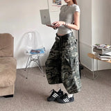 Ifomt American Camouflage Jeans Men's and Women's High Street Loose Straight Leg Casual Versatile Seven-minute Denim Pants Male Casual Outfit