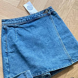 Ifomt Elegant Solid Mini Denim Skirts Women Slim Fashion New Summer Streetwear Casual Student Skirt Skort Harajuku Y2k Faldas Vintage