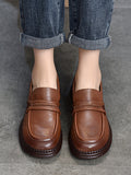IFOMT Round-Toe Solid Color Square-Toe Shoes