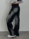 IFOMT Low Rise Washed Loose-Fit Baggy Jeans