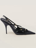 IFOMT Belt Buckle Hollow Pointed-Toe Split-Joint Pumps Sandals Sling Shoes