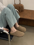 IFOMT Round-Toe Split-Joint Flat Shoes Slippers&Mules