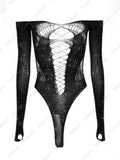 IFOMT See Through Sparkly Mesh Bodysuit Women Long Sleeve Rhinestone Body Tops Hot Drill Female Party Nightclub Sexy LingerieChristmas Gifts