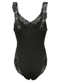 IFOMT Spring Outfits Black Backless Sleeveless V Neck Skinny Sexy Tank Bodysuit Women Lace Patchwork Elegant Rave Bodys Camisole