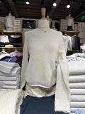 Ifomt New Autumn Beige Thin Transparent Long Sleeve Knitted Sweater With Hollowed Out Solid Color Basic Sheer Knitting Pullovers Top
