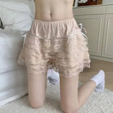 IFOMT Y2k Lace Sweet Girl Korea Summer Skirts Women Clothes White MIni Skirt High waist Loose Grunge Kawaii Cute A-line Fluffy Skirt