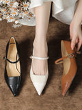 IFOMT Lace-Up Pointed-Toe Shallow Cut Split-Joint Pumps