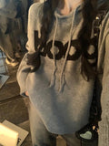 IFOMT Letter Jacquard Hooded Knit Sweater