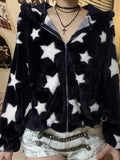 IFOMT Y2K Vintage Star Zip Up Hoodie