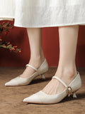 IFOMT Lace-Up Pointed-Toe Shallow Cut Split-Joint Pumps