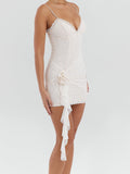 IFOMT Cream Lace Mini Dress