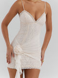 IFOMT Cream Lace Mini Dress