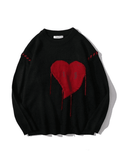 IFOMT Colorblock Heart Oversized Unisex Knit Sweater