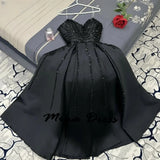 Ifomt Mina customized Satin Luxurious Saudi Evening Dress Es Sequins Robe Soiree 2025 Black Special Occasion Formal Occasions Dresses