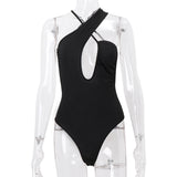 IFOMT Backless Hollow Bottoming Bodycon Jumpsuit For Women Sexy Hot Girl Streetwear Halter Sleeveless Solid Bodysuits FemaleChristmas Gifts