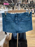 Ifomt 2025 Summer Women Blue Denim Skirts Vintage High Waist Pockets Mini Skirts Female Y2k Streetwear Slim Bottoms