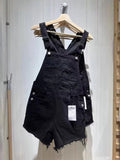 Ifomt Pockets Raw Hem Denim Woman Playsuit Summer Cotton Shorts 2025 Buttons Straight Jeans American Vintage Y2k Streetwear One Pieces