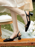 IFOMT Split-Joint Square-Toe Sandals Sling Shoes