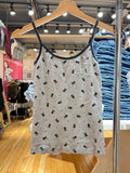 Ifomt Gray Skull Print Slim Sleeveless Vest Long Pant Sets Women 2 Pieces Set Cotton Pajama Vintage Tank Top High Waist Straight Pants