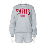 IFOMT Outfits O Neck Long Sleeve Letter Print Sweatshirt Top Short Pants Fashion Women'S Sets Casual Clothing Sportsuit Y2K Winter