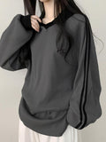 IFOMT Contrast Color Casual Pullover Sweatshirt