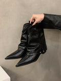 IFOMT Pointed-Toe Split-Joint Split-Side Boots Pumps