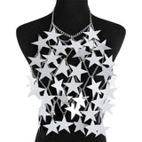 IFOMT Metal Stars Sequins Bikini Tank Top Women See Through Fashion Solid Crop Tops Woman Holiday Beach Sexy Hot Girls Cover Up