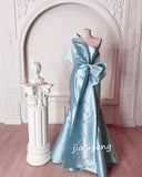 Ifomt Customized Modern Style Charmeuse Pleat Bow Pattern Mermaid One-shoulder Long Dresses Bespoke Occasion Exquisite