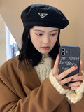 IFOMT 3 Colors Vintage Solid Color Woolen Beret Hat