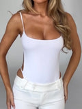 IFOMT Spring Outfits Solid Backless Skinny Sexy Slip Bodysuit Women Summer Rave Outfits