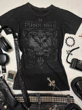 Ifomt American T-shirt Goth Y2k Clothes Punk Letter Print Vintage Short Sleeve Slim Crop Top Harajuku Summer 2000s Grunge Tee Emo Sexy