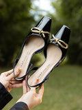 IFOMT Split-Joint Square-Toe Sandals Sling Shoes