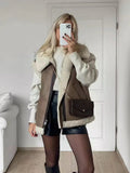 IFOMT Spring Outfits Women 2025 Autumn Faux Fur Vest Coat Warm Vintage Female Vests Coat Nude Zipper Sleeveless Jacket New in Outerwears