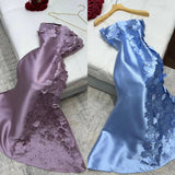 Ifomt Customized Fashion Pleat Applique Mermaid Strapless Long Dresses Bespoke Occasion Dresses Chinese Style Exquisite