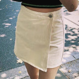 Ifomt Elegant Solid Mini Denim Skirts Women Slim Fashion New Summer Streetwear Casual Student Skirt Skort Harajuku Y2k Faldas Vintage