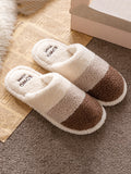 IFOMT Indoor Non-Slip Keep Warm Striped Slippers