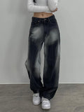 IFOMT Low Rise Washed Loose-Fit Baggy Jeans