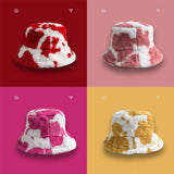 IFOMT Fluffy Cow Plush Bucket Hat