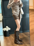 IFOMT Pointed-Toe Split-Joint Boots Pumps