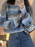 IFOMT Ombre Cable Knit Short Sweater