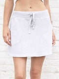 Ifomt Fashion Cotton Drawstring Sport Skirts Women Summer Simple Slim High Waist A-line Tennis Skirt Female Streetwear Y2K Sweet Falda