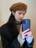 IFOMT 3 Colors Vintage Solid Color Woolen Beret Hat