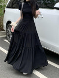 IFOMT Women Sweet Cake Skirt Autumn Trend High Waist Pleated Skirt Casual Elegant All-Match Solid A-line Big Swing Double Layer Skirt