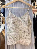 Ifomt Hollow Embroidery White Tank Camis 2025 New V-neck Adjustable Strap Simple Summer Vest Cotton Solid Waistband Sweet Y2K Tops