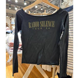 Ifomt Spring Summer Radio Letter Printing Women T-shirts Curling Solid Retro Summer Tshirt Versatile Streetwear Long Sleeve Crop Top