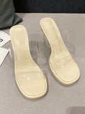 IFOMT Open Toe Transparent Platform Shoes Sandals