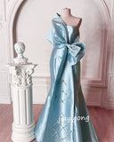 Ifomt Customized Modern Style Charmeuse Pleat Bow Pattern Mermaid One-shoulder Long Dresses Bespoke Occasion Exquisite